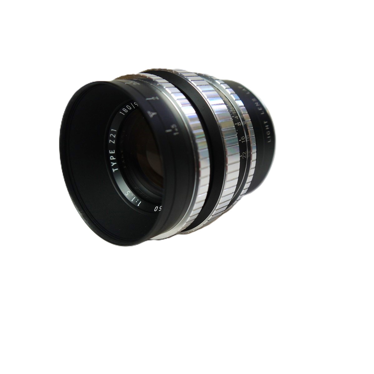 mwclassiccameras-20250926-37 Light Lens Lab 50mm f1.5 Type Z21 black barrel len with Chrome rings ("Piano Black") in Leica M Mount. High quality lens, based pon the Angenieux 50mm f1.5 Type S21. With Caps, case, Instructions & Box. From a limited suply of 999 lenses