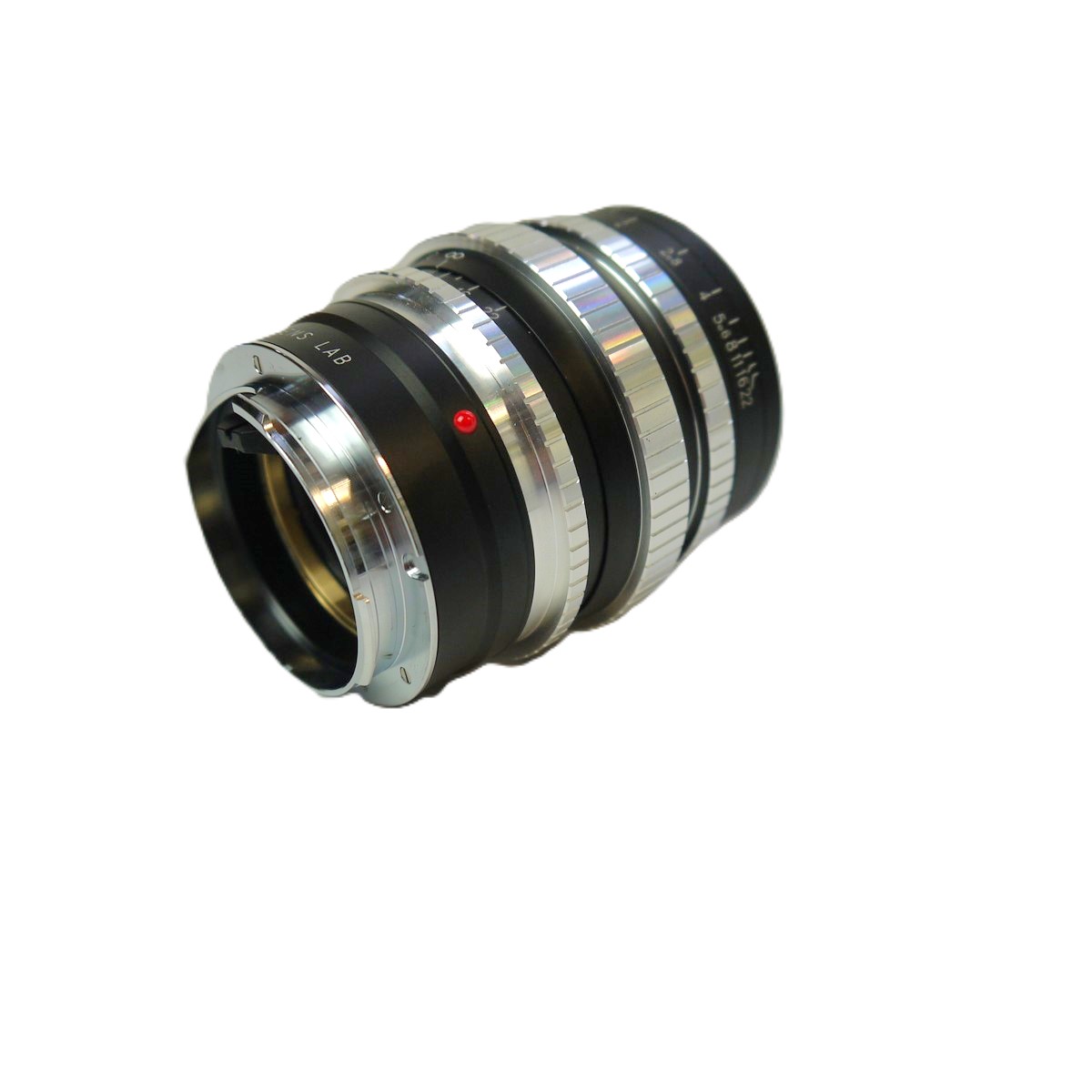 mwclassiccameras-20250926-38 Light Lens Lab 50mm f1.5 Type Z21 black barrel len with Chrome rings ("Piano Black") in Leica M Mount. High quality lens, based pon the Angenieux 50mm f1.5 Type S21. With Caps, case, Instructions & Box. From a limited suply of 999 lenses