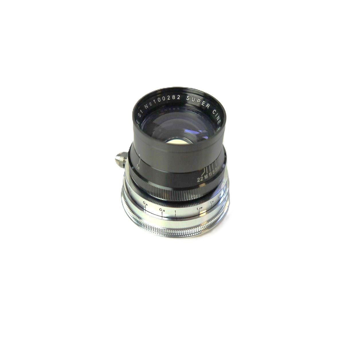 mwclassiccameras-20250926-53 Super Cine Retro 50mm f1.8 Type S1 Leica M mount lens (No.100282). Claimed to be made from FRENCH SOURCED GLASS in China as a replica of the Angenieux 50mm f1.8 Type S1 Rare lens. With caps, Numbered Certificate & Box. From a Limited Production of a few hundred only