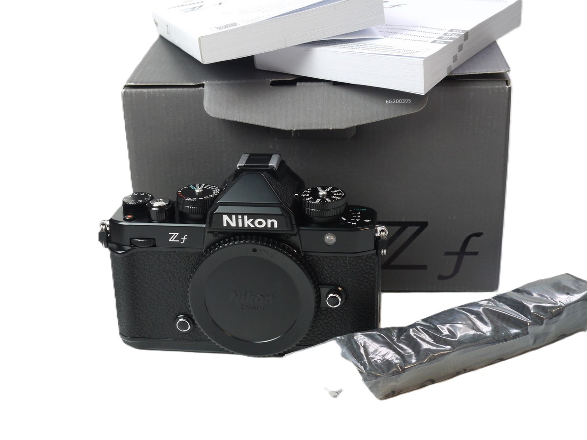 mwclassiccameras-20251017-56 Nikon Zf 24 MP Digital Mirrorless Camera Body, Black, with Original Neck Strap, Nikon Li-Ion Battery, Charging lead, Instructions & Matching numbered Box. LESS THAN 5000 ACTUATIONS