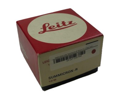 Leitz Red & White Box for 50mm f2 Summicron-R Leicaflex lens with inside packaging