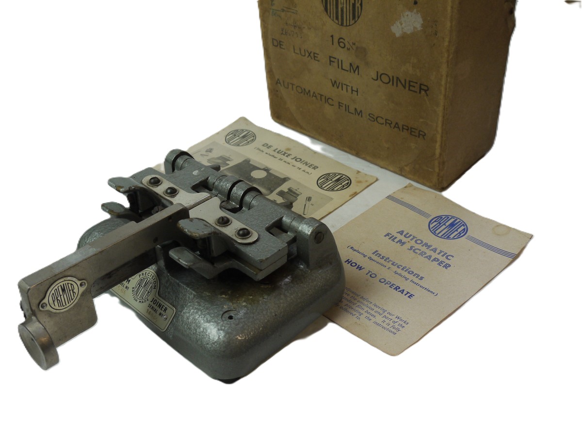 mwclassiccameras-20251017-90 Premier 16mm De Luxe Joiner with Automatic Film Scraper, with Original Instructions & Box