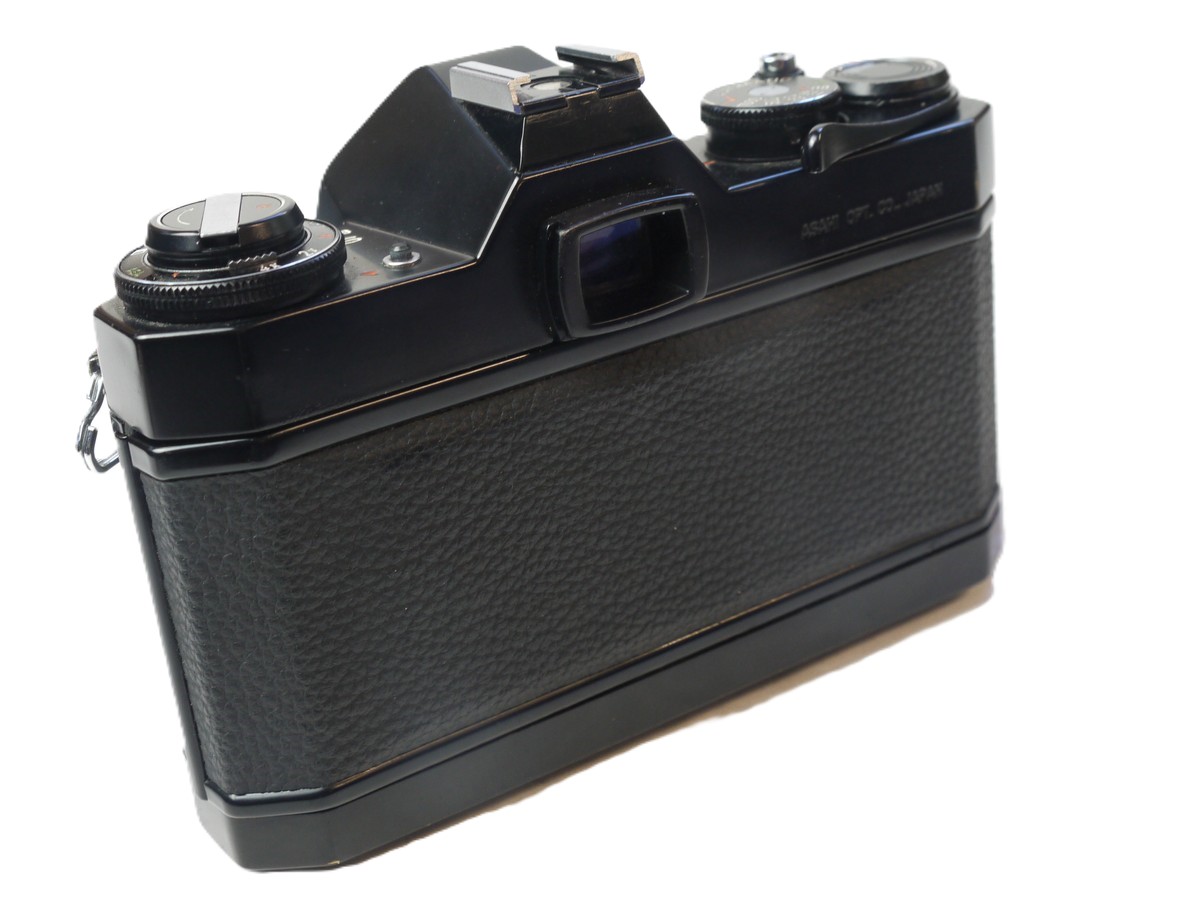 mwclassiccameras-20251024-255 Pentax ES 35mm SLR, BLACK c1972 + 55mm f1.8 SMC Takumar M42 screw mount lens, with Pentax Front Cap