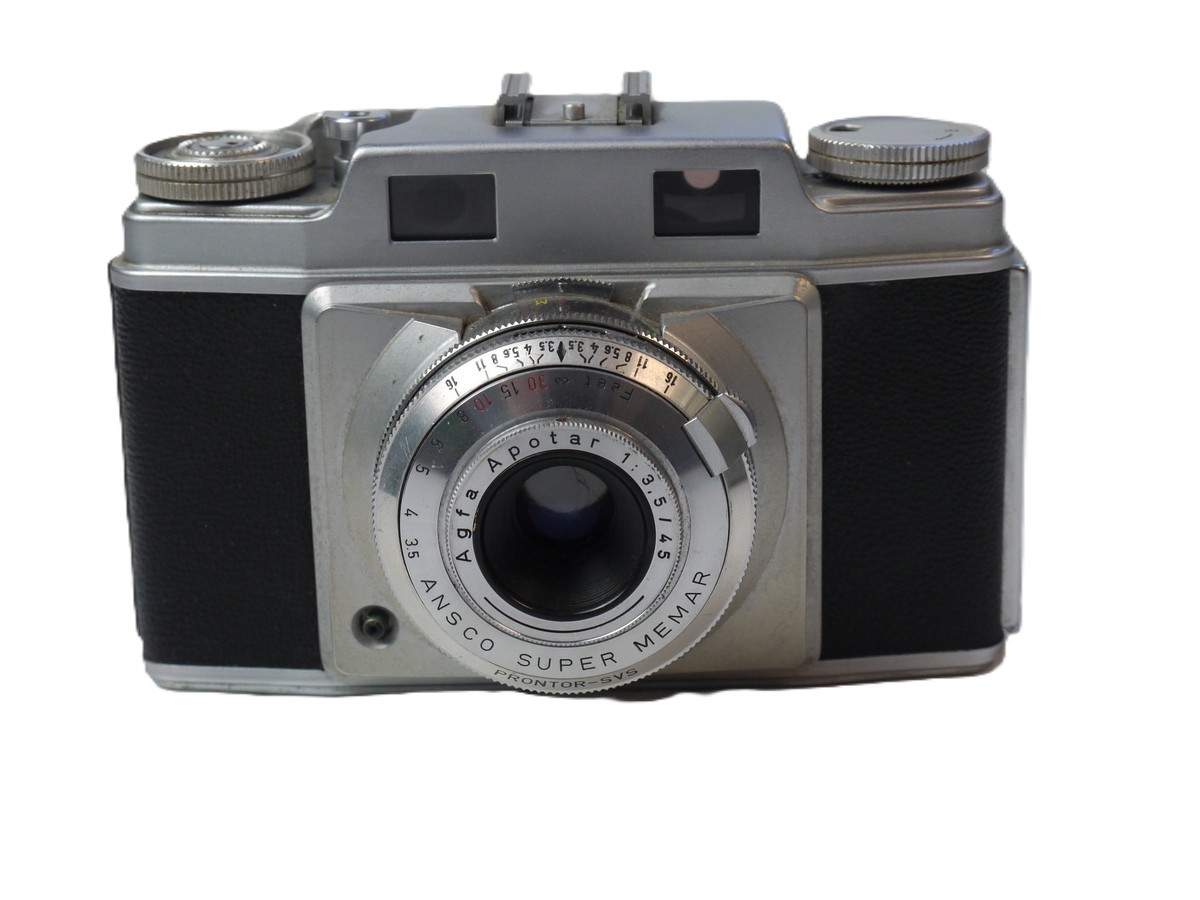 mwclassiccameras-20251024-76 Agfa Ansco Super Memar 35mm Coupled Rangefinder camera c1950's with 45mm f3.5 Apotar lens in Prontor-SVS shutter + ER case