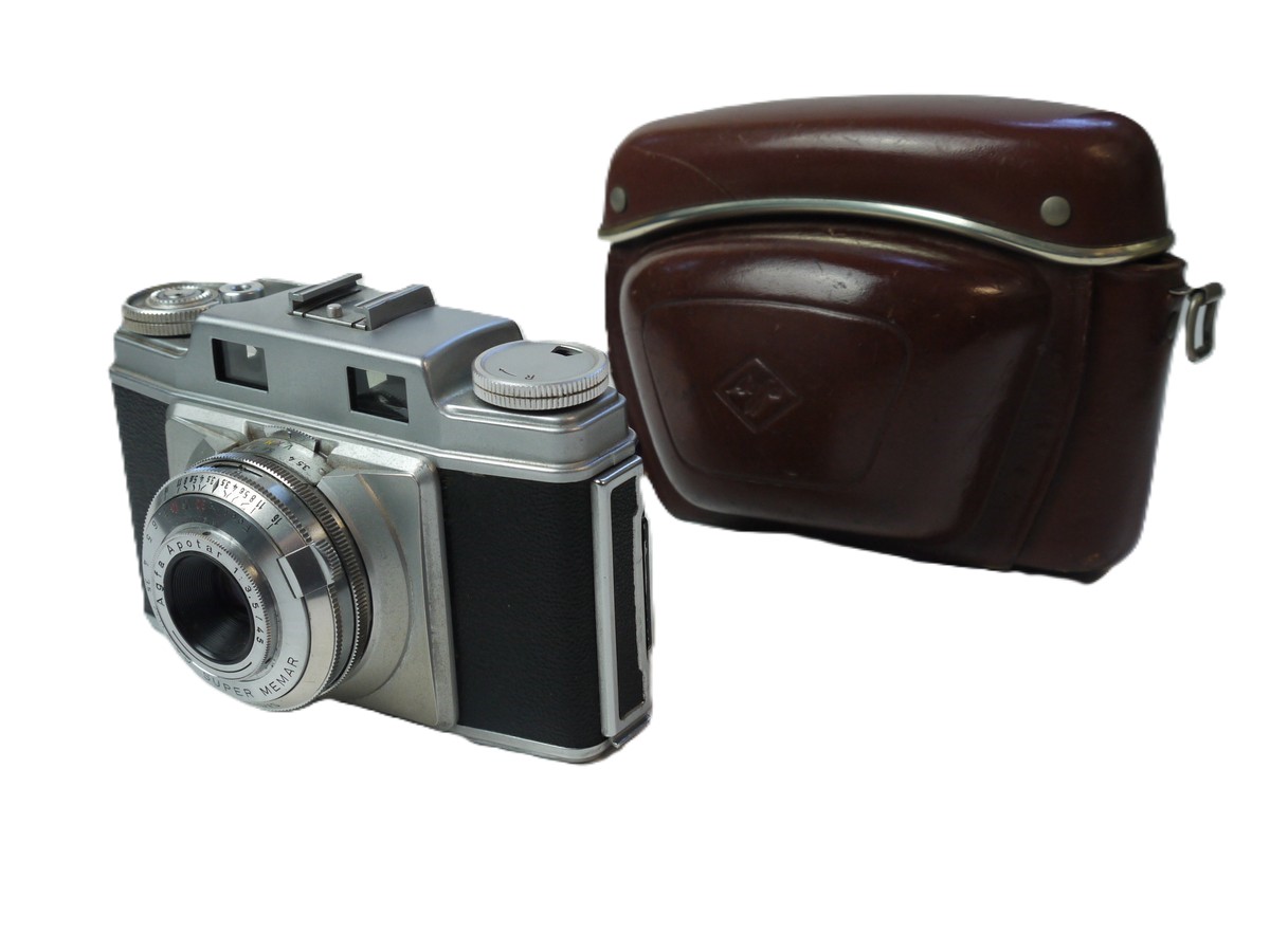 mwclassiccameras-20251024-78 Agfa Ansco Super Memar 35mm Coupled Rangefinder camera c1950's with 45mm f3.5 Apotar lens in Prontor-SVS shutter + ER case
