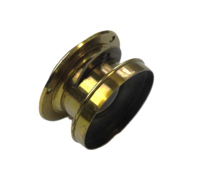 Derogy GA (Wide-Angle) No.1 Small Wide-Angle brass lens (Estimated 5 inch focal length) with rotating wheel apertures & Flange + Modern Front Cap