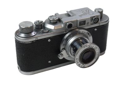 Zorki I chrome Leica Copy camera + Fed 50mm f3.5 coated chrome collapsible lens, L39 mount