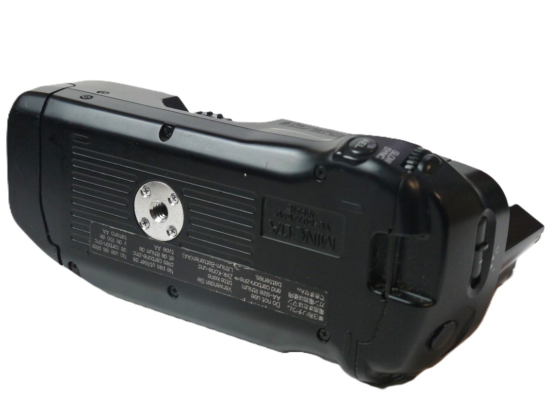 mwclassiccameras-20251107-92 Minolta VC-507/600 Vertical Control Grip/Battery Holder with AAA Battery holder/insert. For Minolta Dynax 700/800