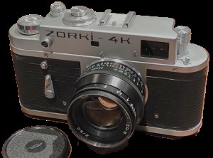 Zorki 4K Leica Copy + 50mm f2 Jupiter-8 black L39 Rangefinder coupled lens & ER case