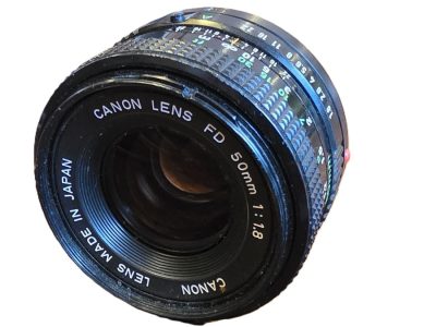Canon 50mm f1.8 manual focus FD mount lens + Canon front cap