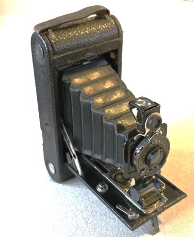 Kodak No.1A Autographic Kodak Jr rollfilm folding camera withdark red bellows Bausch & Lomb Rapid Rectilinear lens + case