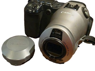 Canon Powershot Pro70 1.7MP Early Digital Bridge Camera, Grey coloured, with 6-15mm f2-2.4 Zoom, with front cap & Strap