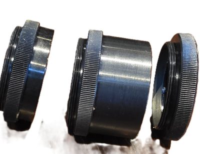 Russian Set of Two M42 Extension tubes with rear cap, in makers Keeper case