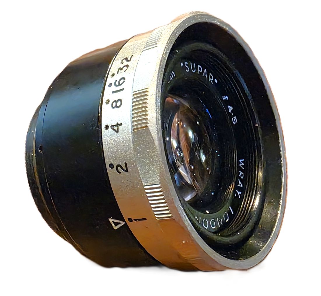 mwc20260130-40 Wray London 4.25 inch f4.5 Supar enlarging lens, L39 screw mount + makers keeper case