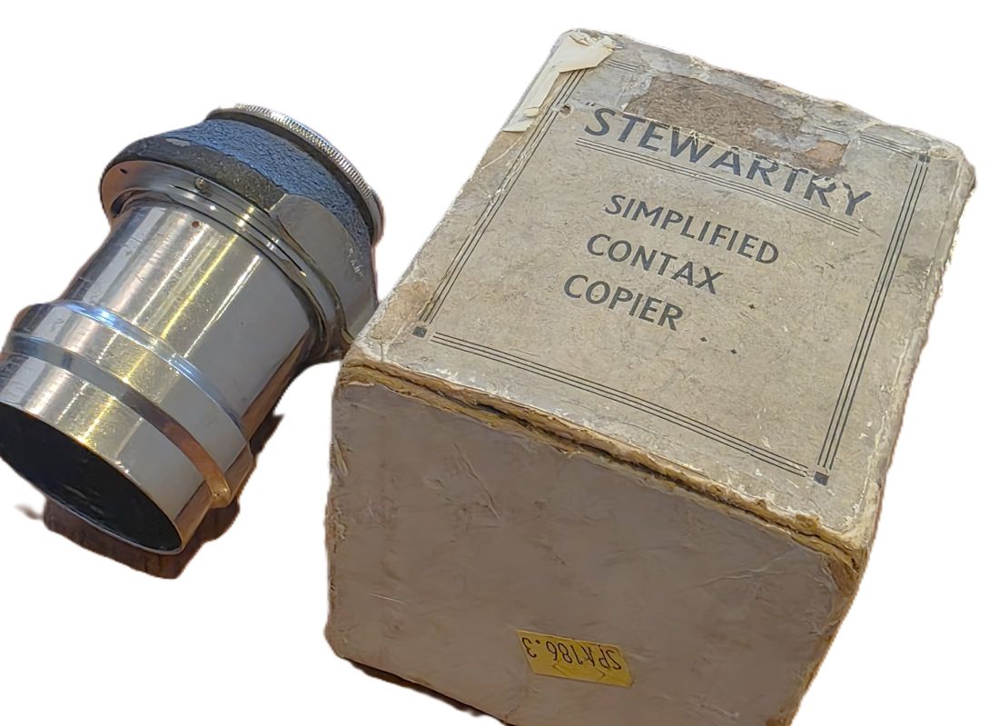 mwc20260227-7 Stewartry Simplified Contax Copier in makers box. Tripod mount + removable Ground glass tube