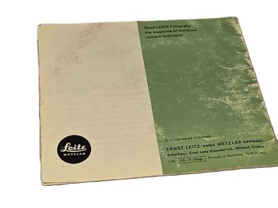 Leitz Original Instructions for the TELEVIT Rapid focusing mount c1967. 16 pages