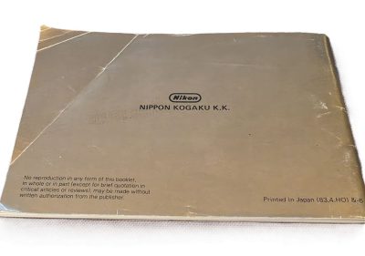 Nikon FG Original Instruction Manual c1983