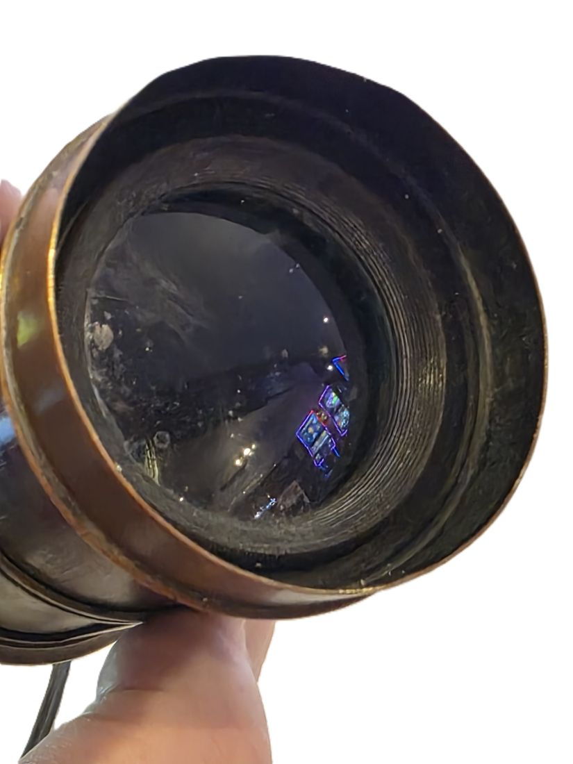 20260420-23 Unbranded 6 inch (Estimated) brass lens with Waterhouse slot & rack & pinion focusing (missing the handle)