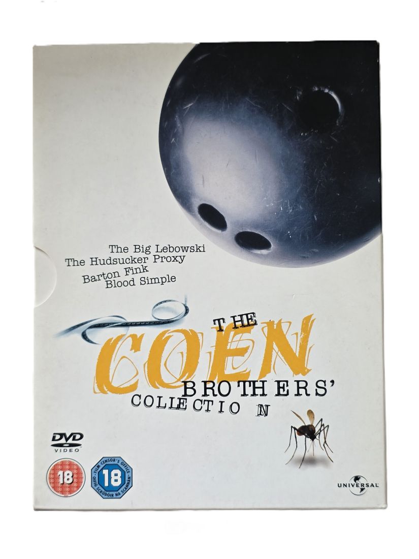 20260424-26 The Coen Brothers Collection DVD Boxset. The Big Lebowski, The Hudsucker Proxy, Barton Fink & Blood Simple. With Bonus Content