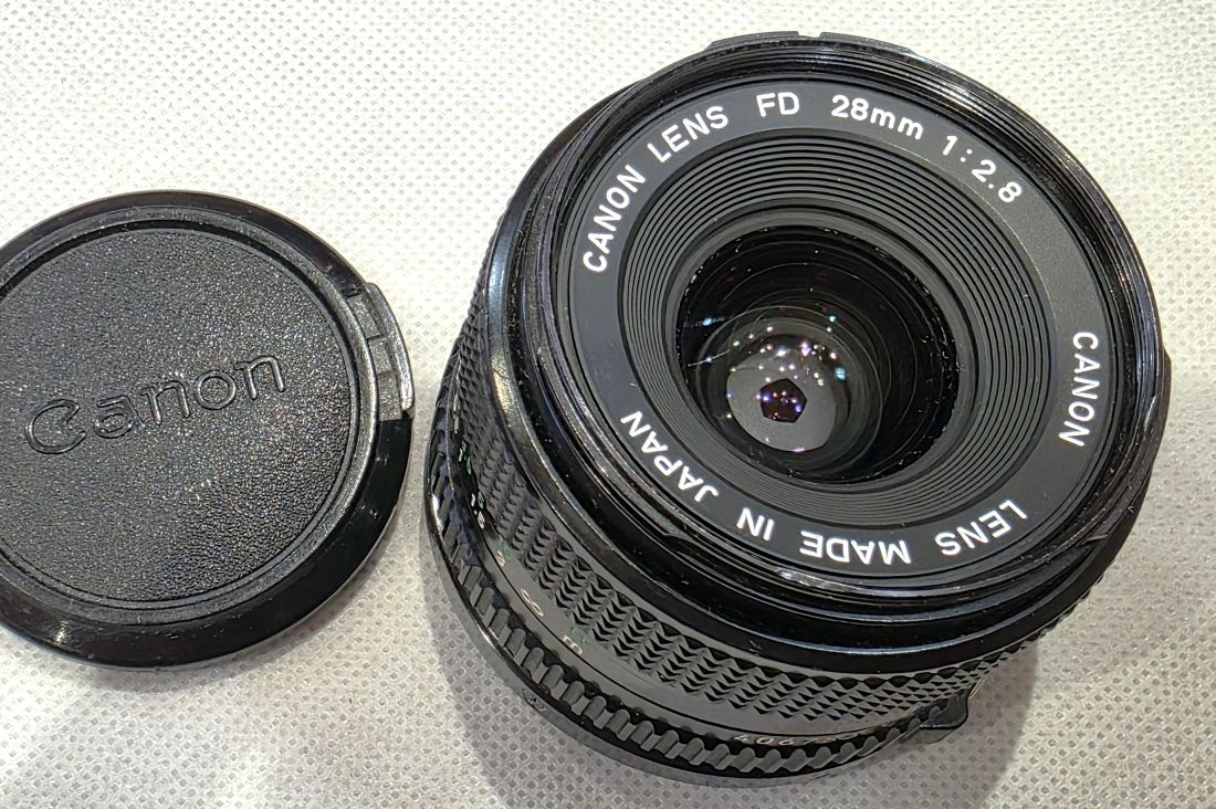 20260424-48 Canon 28mm f2.8 manual focus FD mount lens, with Canon front cap