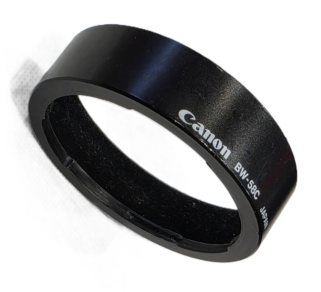 20260424-66 Canon BW-58C bayonet fitting lens hood fpr the 28-55mm f3.5-4.5 & 35-70mm f3.5-4.5 FD lenses