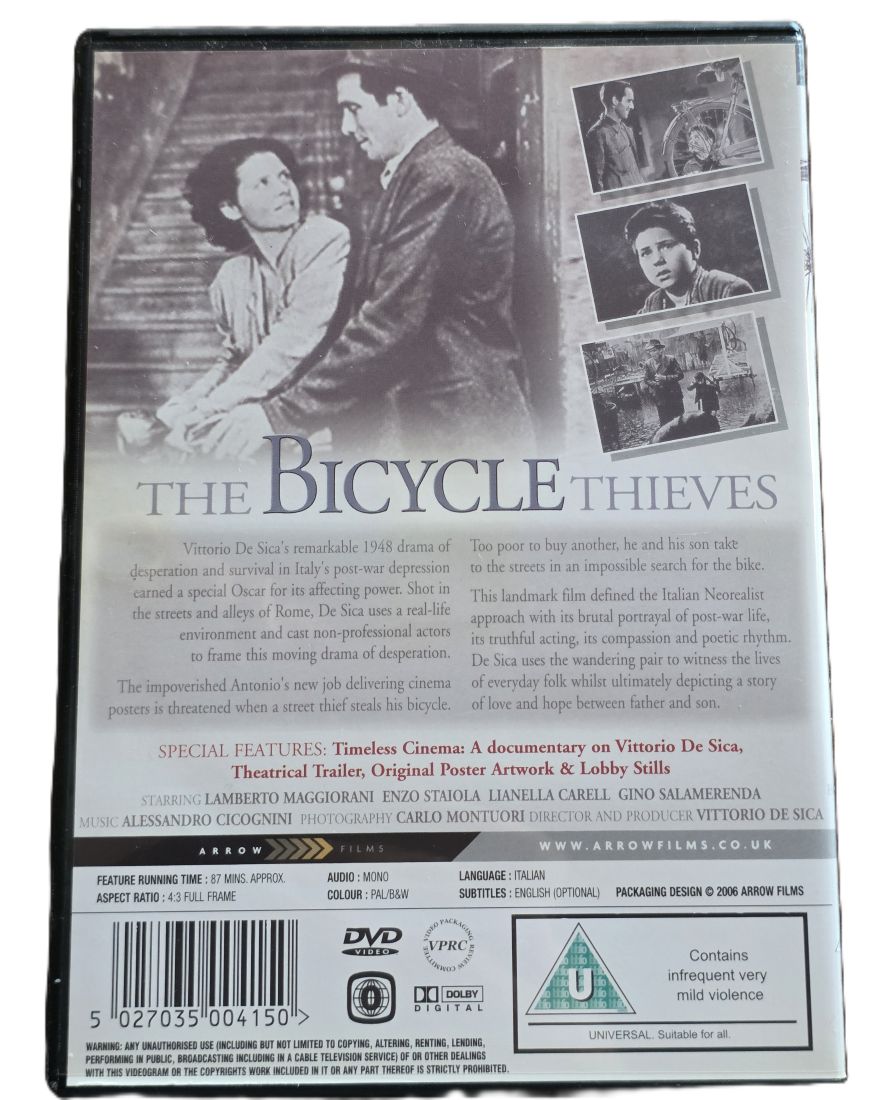 20260501-126 The Bicycle Thieves by Vittorio De Sica. DVD with Special Features. PAL Region 2 (UK)