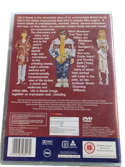 Life is Sweet by Mike Leigh DVD. PAL Region 2 (UK)