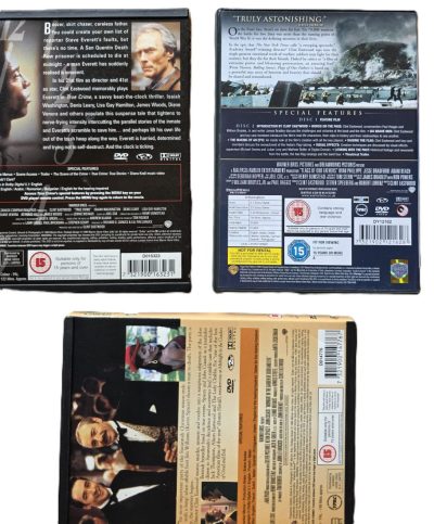 Set of Three Clint Eastwood directed DVds. True Crime, Flags of our Fathers & Midnight in the Garden of Good and Evil. All with Special Features. Region 2 (UK)