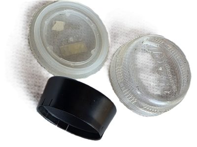 Olympus 24mm push-on Black metal lens hood for Pen Compact half-frame cameras + Olympus keeper case. UNCOMMON
