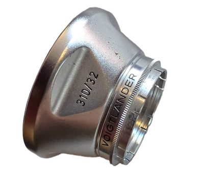 Voigtlander 32mm push-on chrome lens hood (310/32) + Voigtlander UV Filter (317/32)