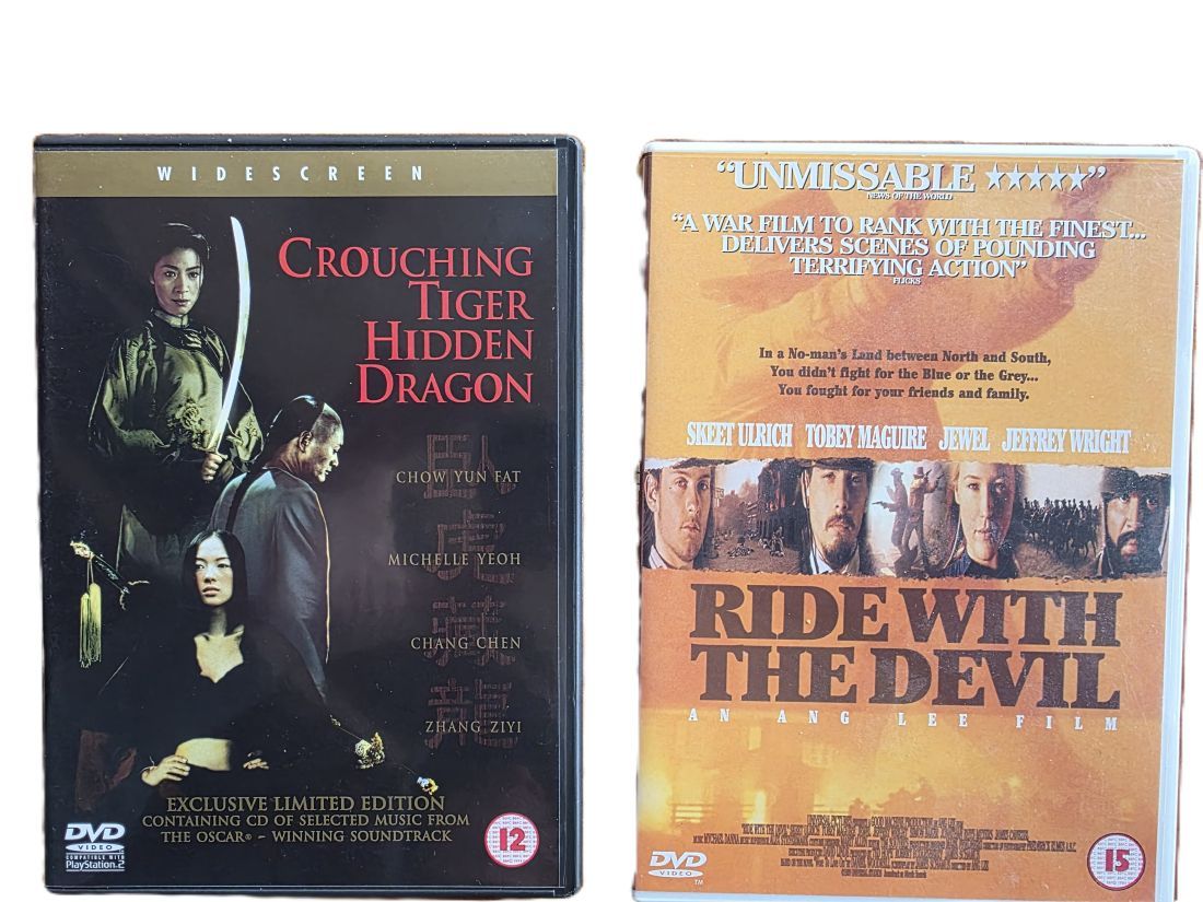 20260605-118 Set of Two DVDs from Ang Lee. Crouching Tiger, Hidden Dragon & Ride with the Devil. Both with Speical Features. PAL/Region 2 (UK)