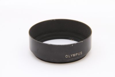 Olympus Z-49 49mm screw-in black metal lens hood, shallow type. For Pen lenses