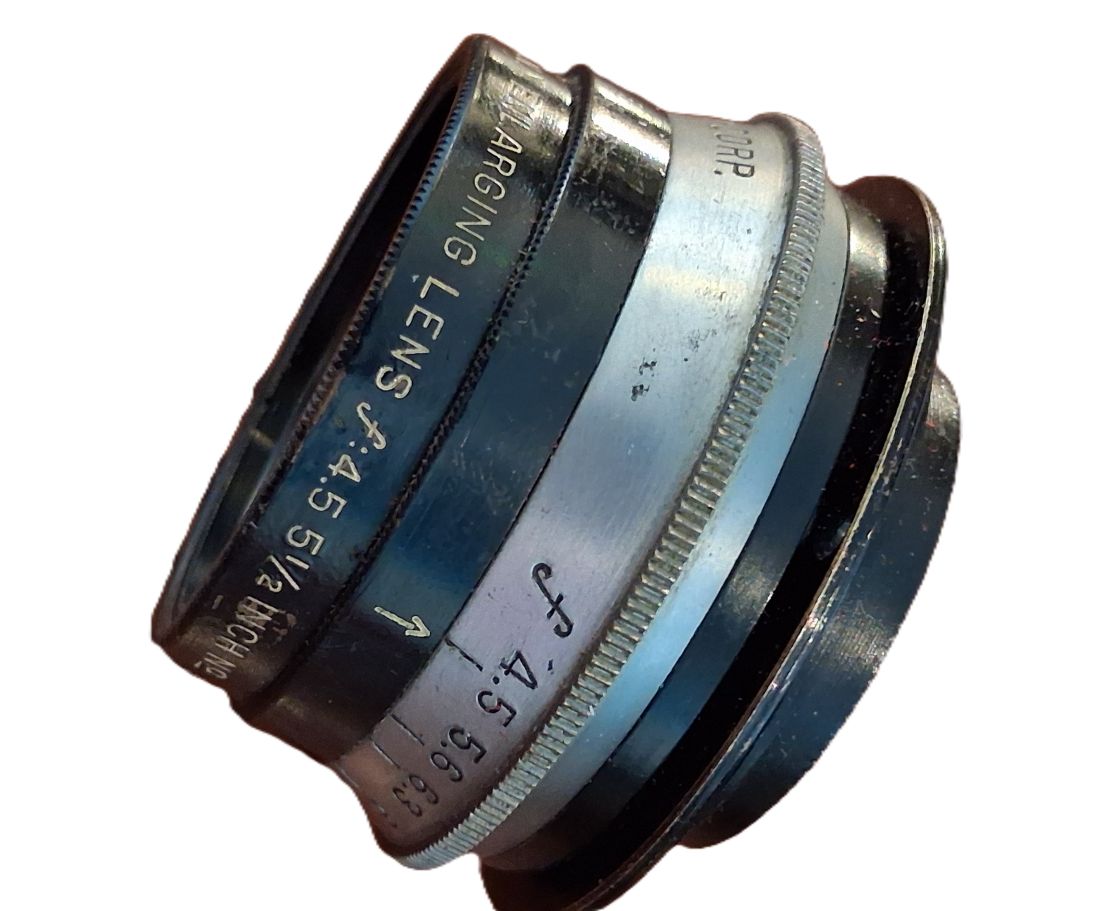 20260731-06 Ilex Optical Company 5.5 inch f4.5 coated enlarging lens with Iris Diaphragm